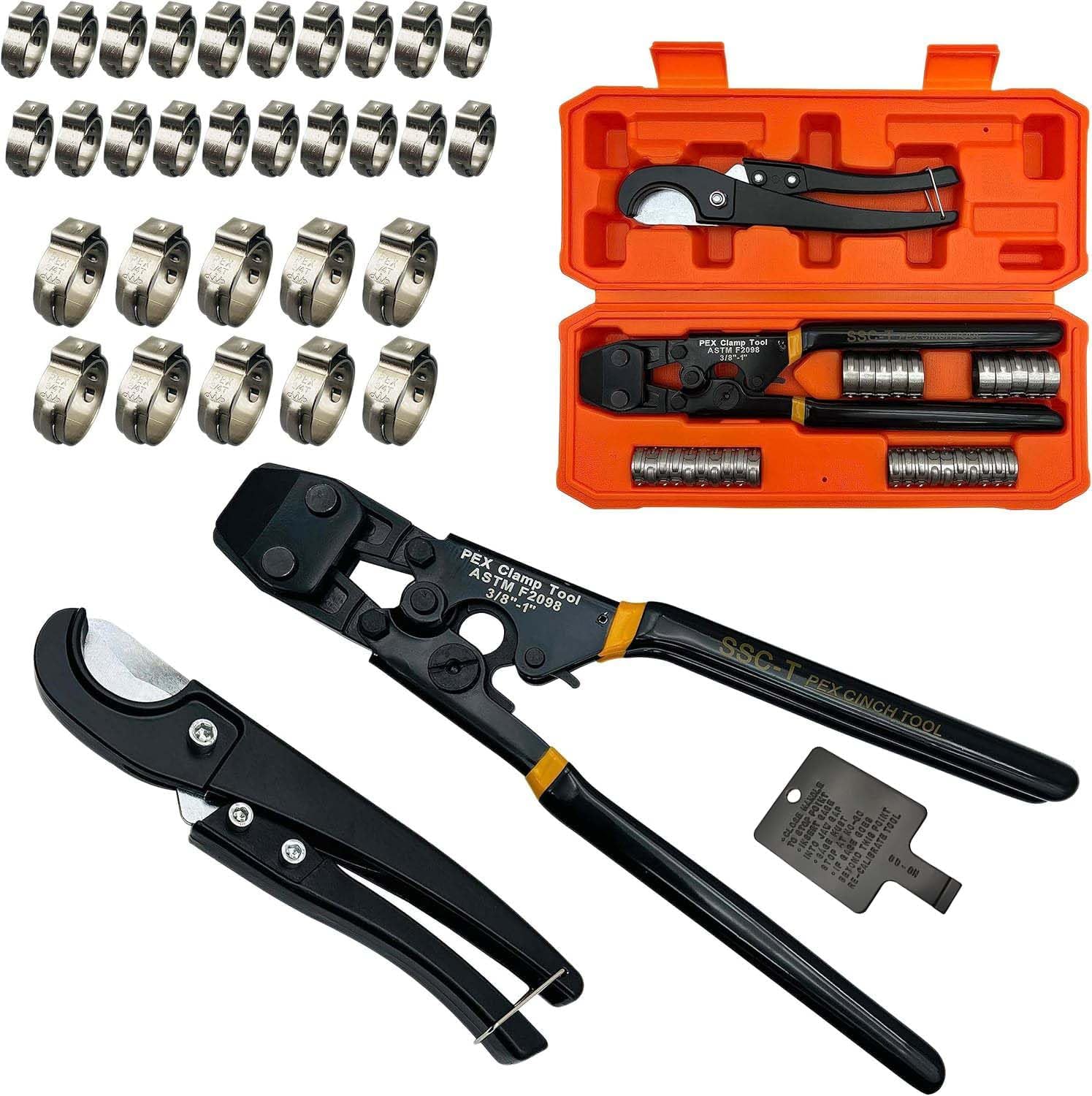 Pipe Cutter Ratchet - PEX Pipe Clamp Crimping Tool with