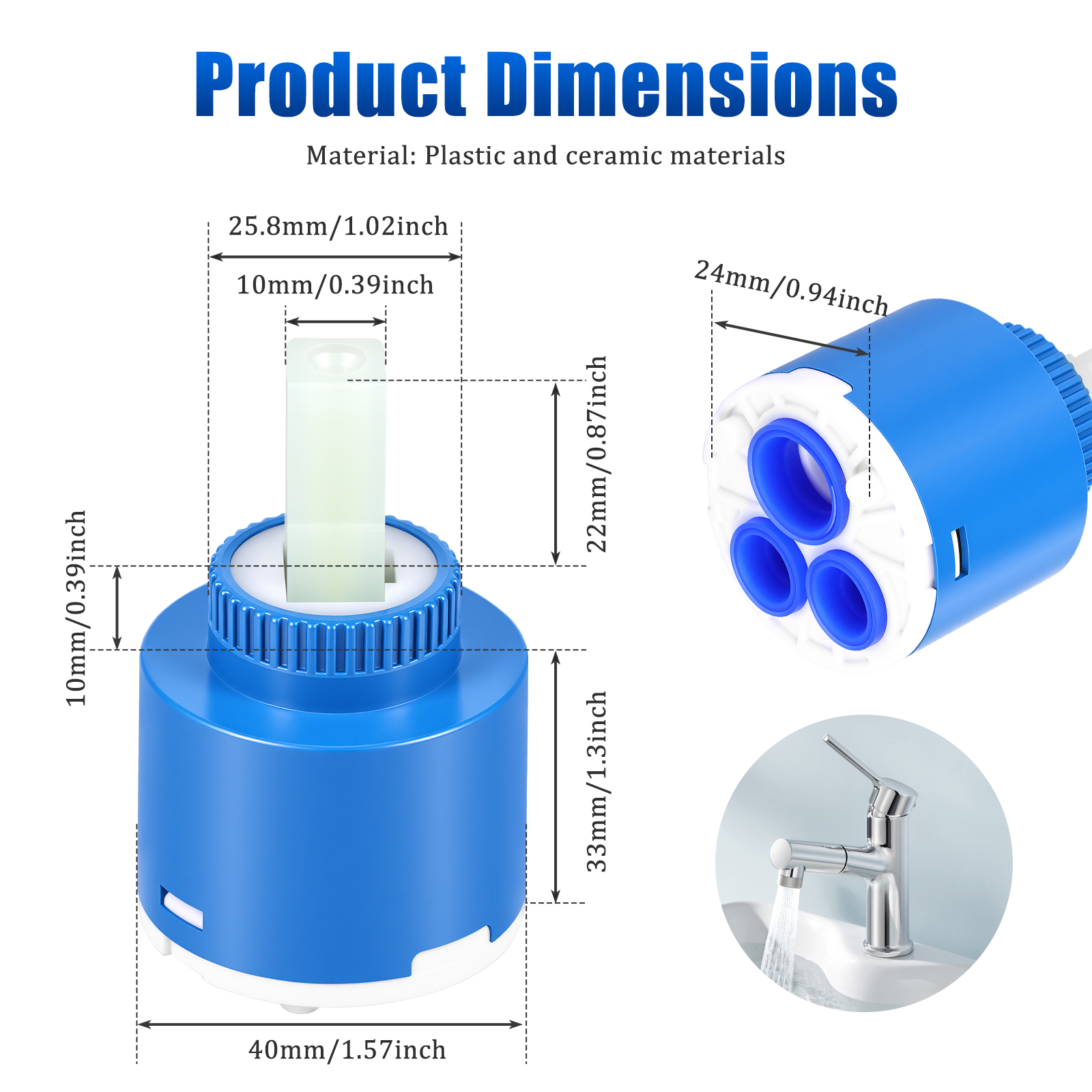 40MM Tap Mixing High Spool Val - đánh giá và giá Shower Valve Cartridge