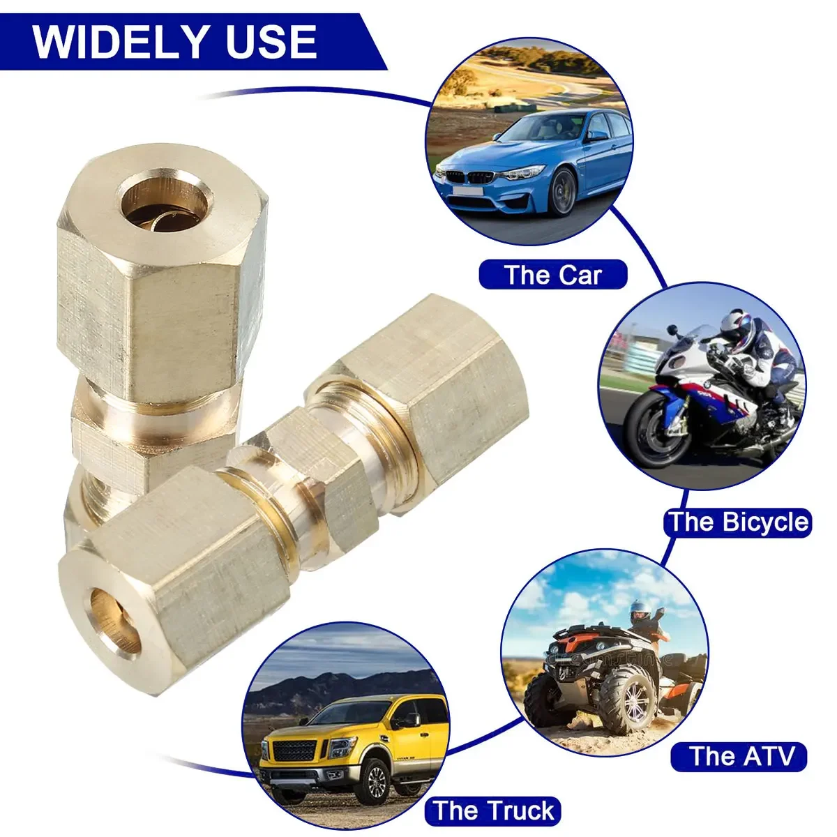 5pcs Brass Brake Line Union Fi - đánh giá và giá Compression Fitting Brass