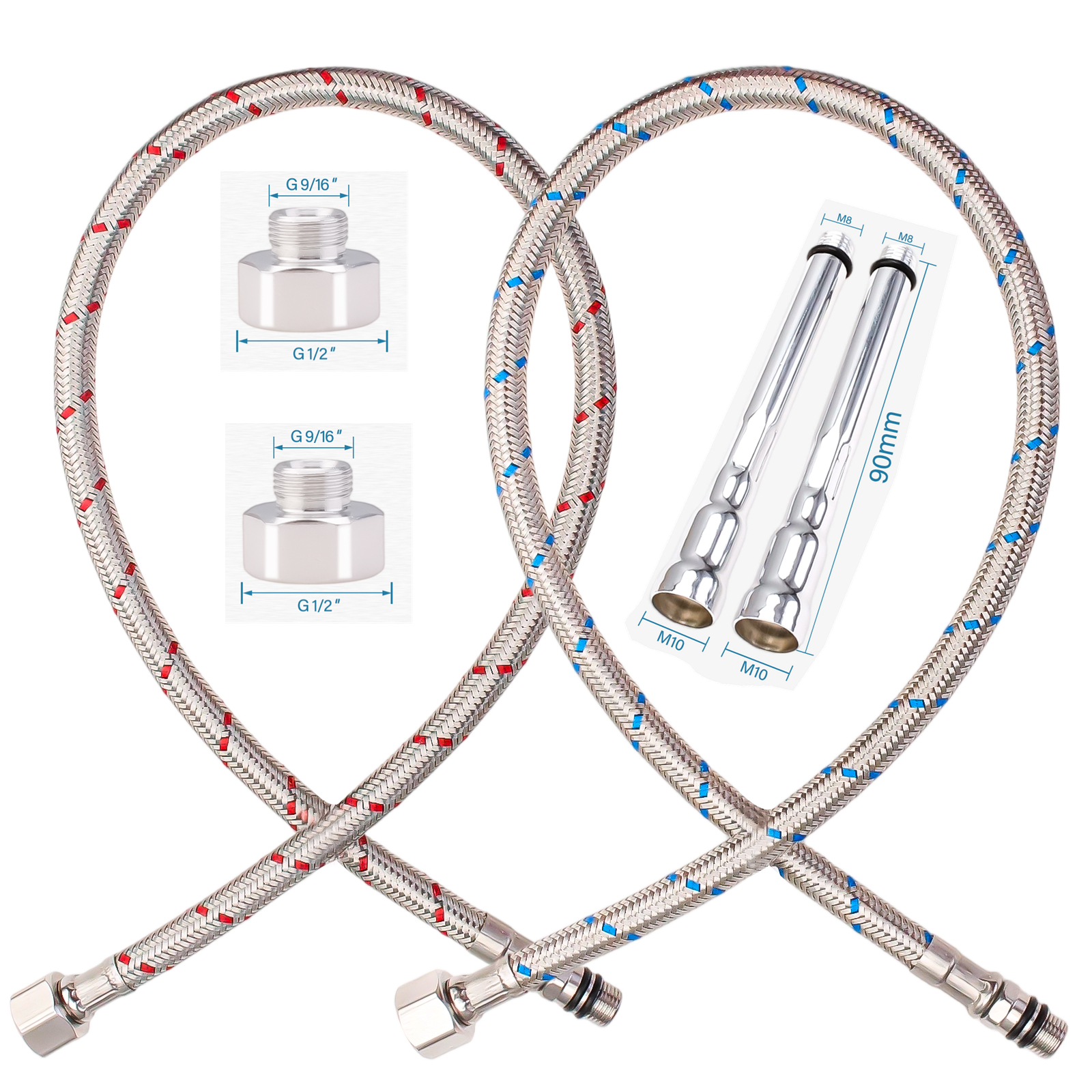 2PCS Flexible Plumbing Pipes G - đánh giá và giá Flexible Hose Braided