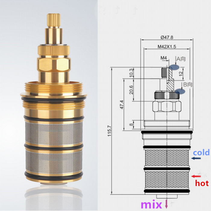 Brass Bath Shower Thermostatic - đánh giá và giá Shower Valve Cartridge